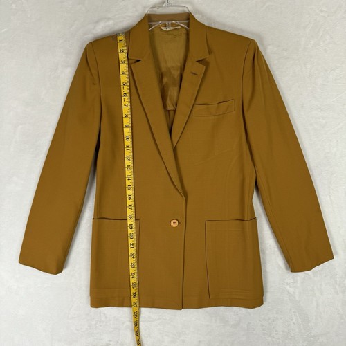 Vintage Genny Versace Blazer Midi Skirt Suit Set Size 0 38 Italy Wool Yellow - Picture 10 of 20