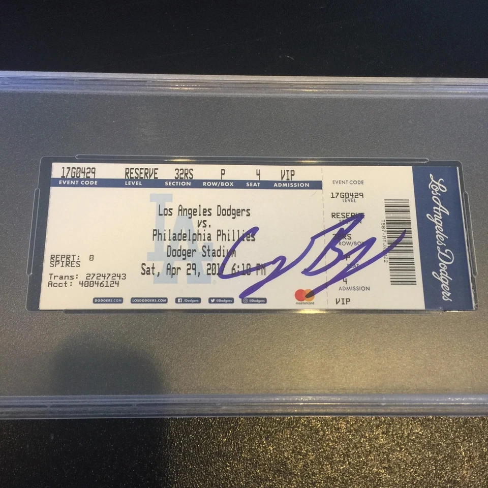 CODY BELLINGER SIGNED 1ST CAREER HOMERUN GAME AUTHENTIC TICKET SLABBED PSA/DNA - Image 2 of 4