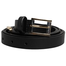 DOLCE & GABBANA Belt Black Calfskin Classic Metal Logo Buckle 110cm /44in 470usd