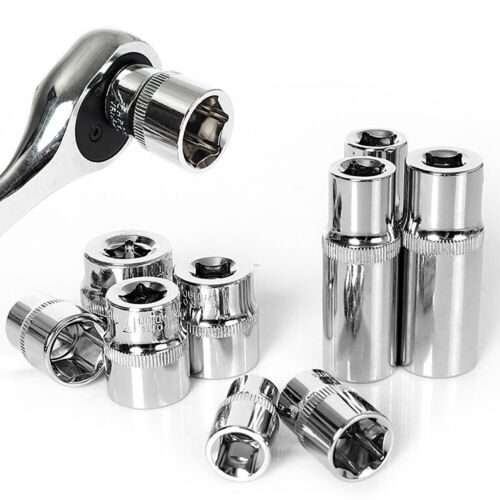 3/8" Socket Set Hex Socket Extended Square Drive Ratchet Socket Cr-v 8mm~24mm - Picture 12 of 28