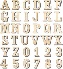 306 Pieces 1-1/4 Inch 1.25" Small Unfinished Wooden Letters and Wooden Numbers