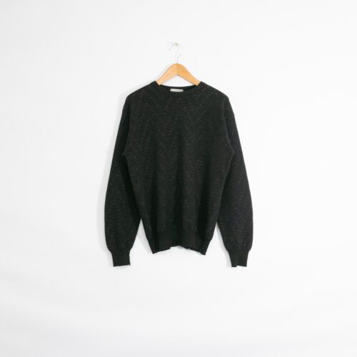 Vintage Bloomingdales Black Knit Wool Sweater Sz … - image 1