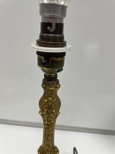Vintage Onyx Marble Cast Brass Gold Ornate Table Victorian Style Lamp - Picture 4 of 18