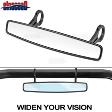 Rear Center Curved Mirror W/Crossbars Mount Clamps For Kawasaki Teryx KRX 1000