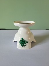 AN AUGARTEN (VIENNA) CANDLE STICK/HOLDER (GREEN ROSE): 2.25" TALL: VG COND.