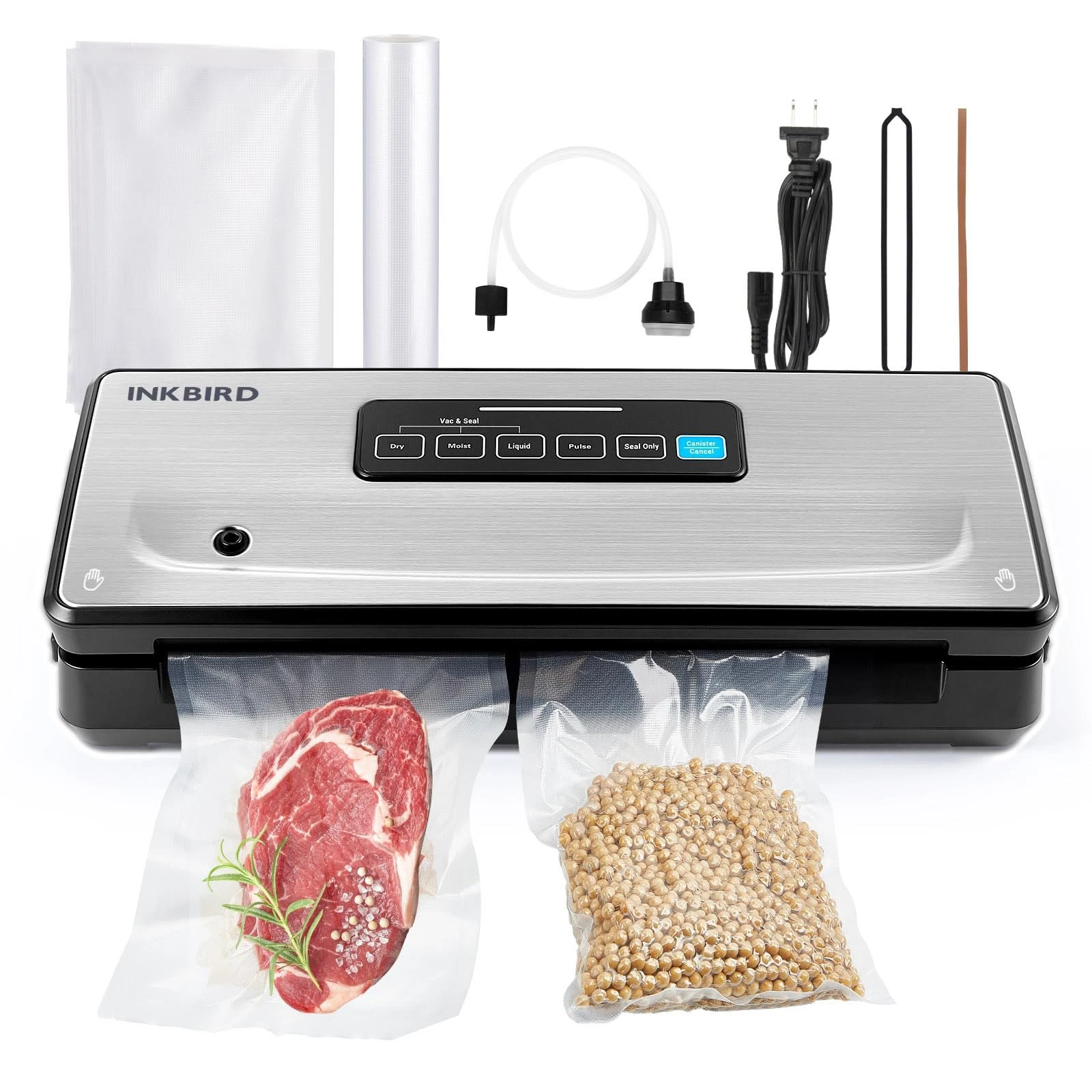 Food Vacuum Sealer Machine 10-In-1 with Bag Storage(Up to 20FT) and Cutter, F...