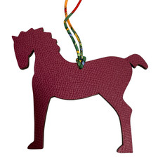 HERMES Petit H Horse Bag Charm in Brown and Purple Women