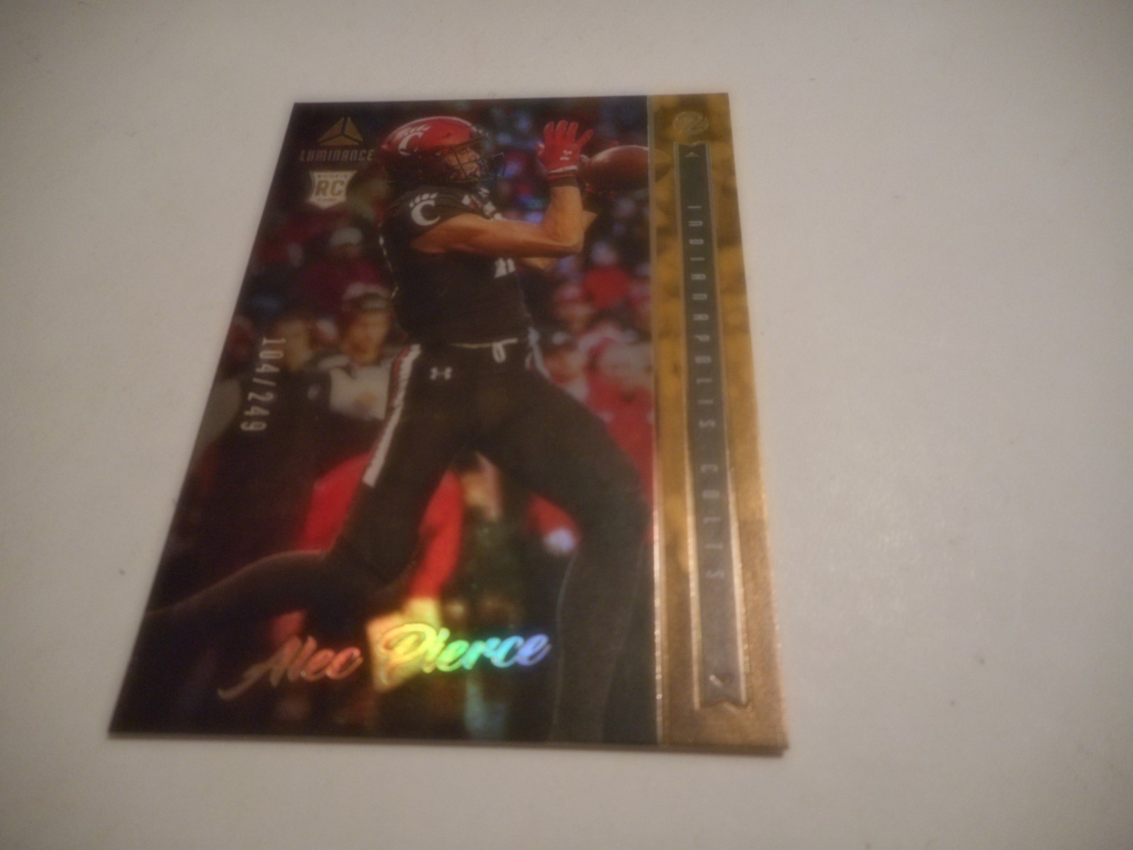 Alec Pierce 2022 Panini Luminance Gold Rookie #124 #/249 Cincinnati Bearcats