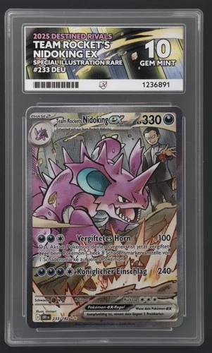 Team Rocket's Nidoking EX 233/182 Gem Mint ACE 10 Perfect Subgrades GERMAN!!