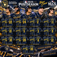 HOT TREND Milwaukee Brewers Men's Navy Alternate Printed Baseball Fan Jersey