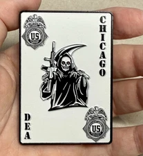 💥RARE Chicago DEA Strike Force Group 3 Grim Reaper Challenge Coin