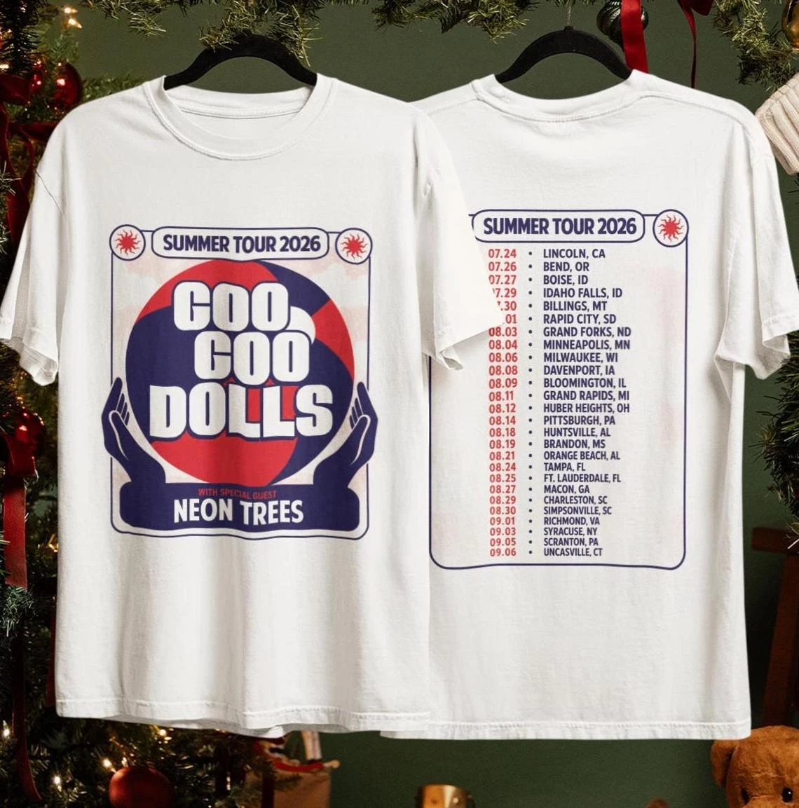 Goo Goo Dolls Summer Tour 2026 Retro Rock Band T-Shirt