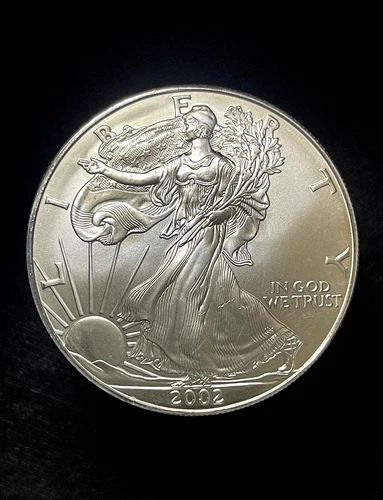 2002 American SILVER Eagle Dollar GEM BU  .999 Pure-Reverse Toned!