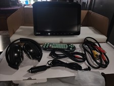 Pyle Universal Dual Vehicle Headrest Monitor - 10.5  Multimedia CD DVD Headset