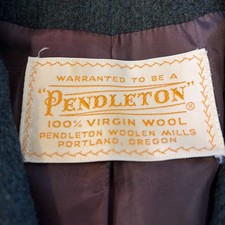 Vintage Pendleton Women s Wool Coat Waist Length Green Size Medium