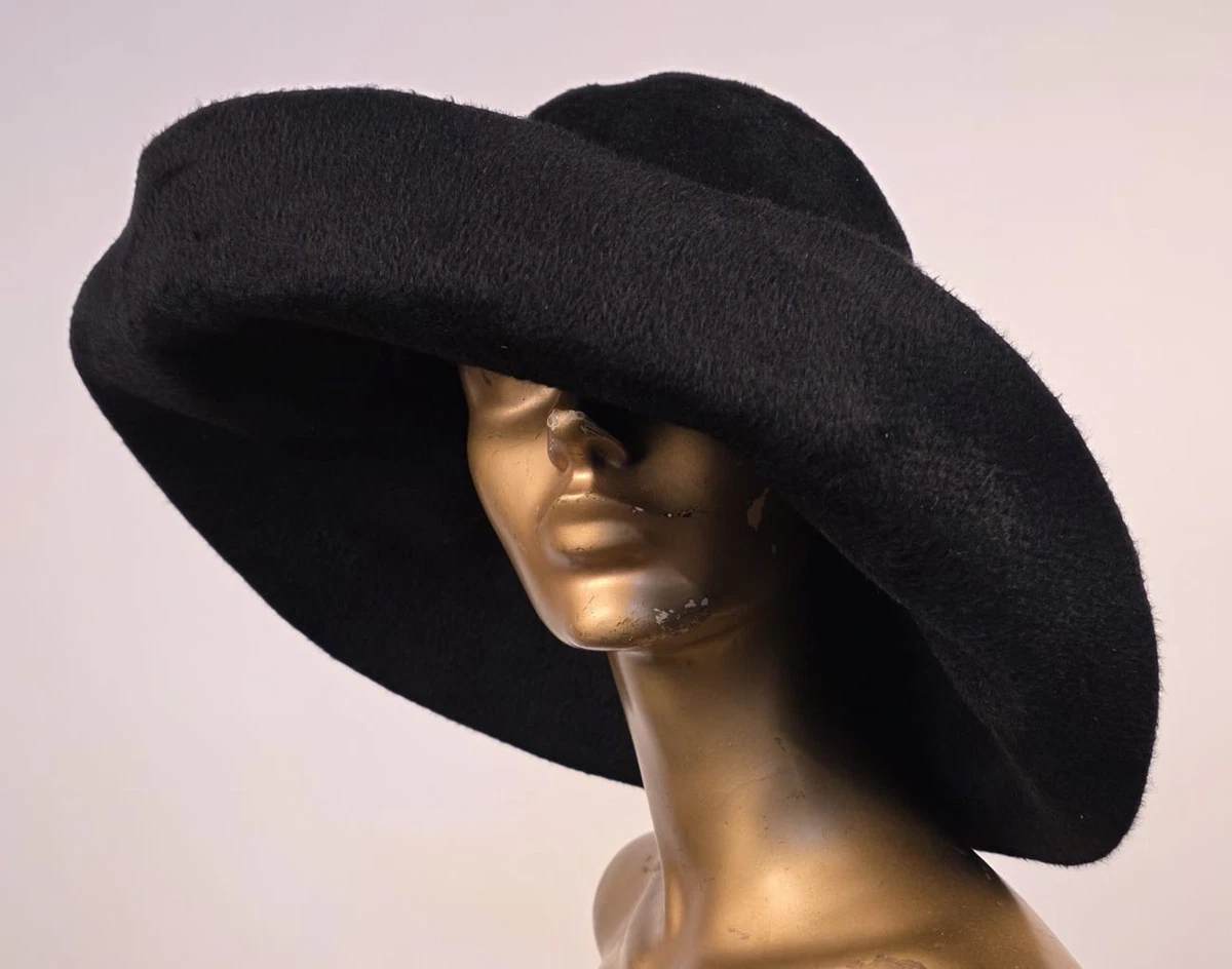 House of Harlow 1960 Black Wide Brim 100% Wool Hat with Gold Equestrian Hardware House of Harlow 1960 100% wool hat vintage | Mercari main image 2