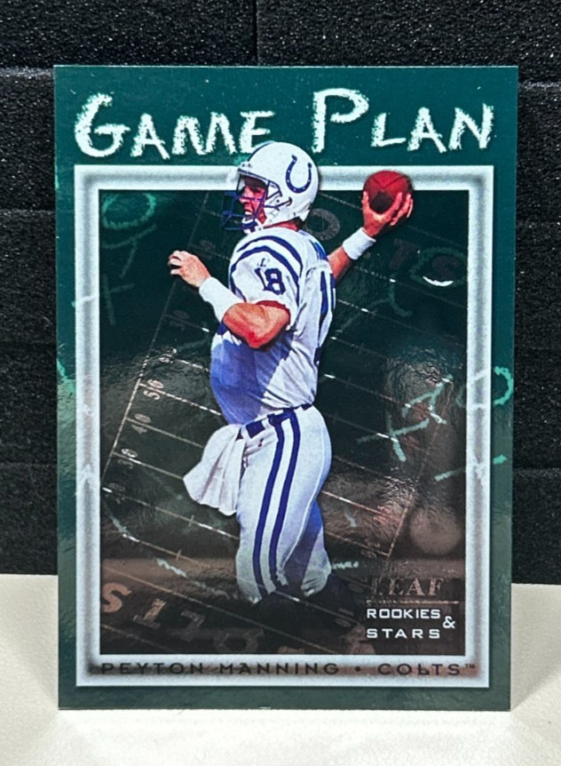 1998 Leaf Rookies & Stars PEYTON MANNING Game Plan #/5000 (RC) Colts