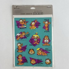 Vintage 1978 Garfield Stickers United Feature Syndicate 8 Sheets Sealed