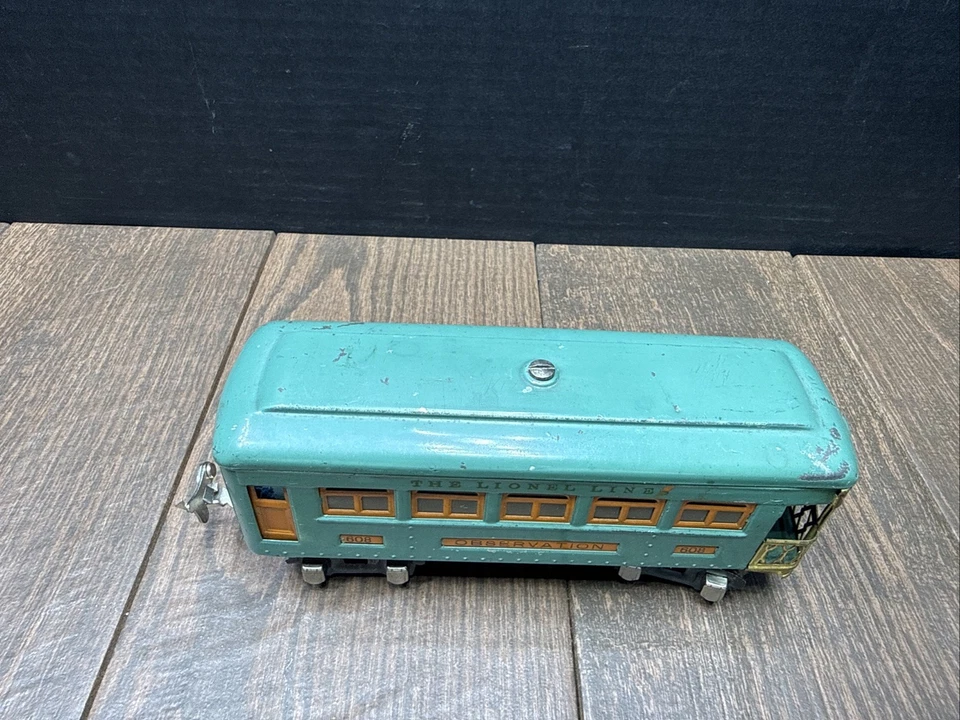 Lote de 3 líneas LIONEL trenes de preguerra Pullman y números de observación 607 y 608  Foto 3 de 4