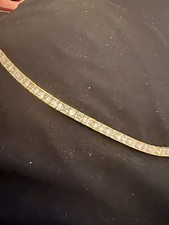 Moissanite Tennis Bracelet 9  925 Sterling Silver 3mm Stones Sparkle Chain,clear