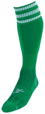 Precision 3 Stripe Pro Football Socks Junior 3-6 Green/White 3-6 Green/White