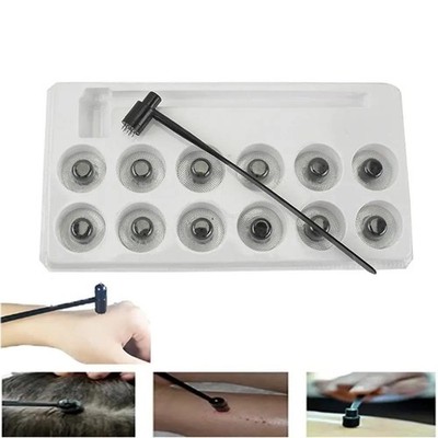7 Star Needle Plum Blossom Dermal Hammer Set 13pcs Replaceable Heads Kit Therapy