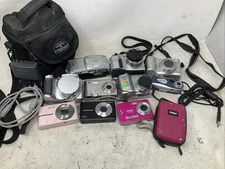 Lot of 10 Digital Cameras Mixed Brands- Olympus, Nikon, Fujifilm, and More