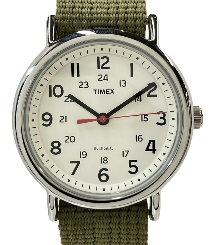 TIMEX T2N651 Marfil Dial Silver Case Cuarzo Analógico 40mm Reloj para Hombres - Imagen 2 de 4