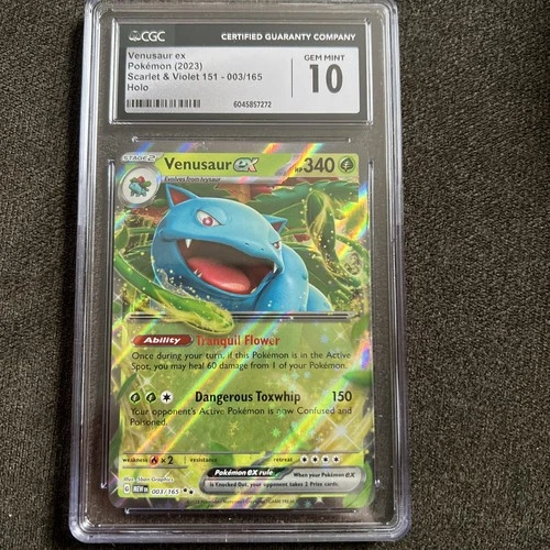 CGC 10 GEM MINT - Venusaur ex 003/165 Double Rare Holo Scarlet & Violet 151
