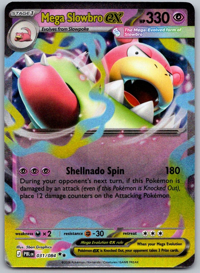 Mega Slowbro ex 031/084 Double Rare Pitch Black Pokemon Holo Near Mint