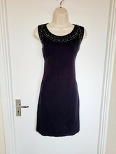 Kathleen Madden Little Black Dress Y2K Fine Swarovski Stones Jumper Vintage M
