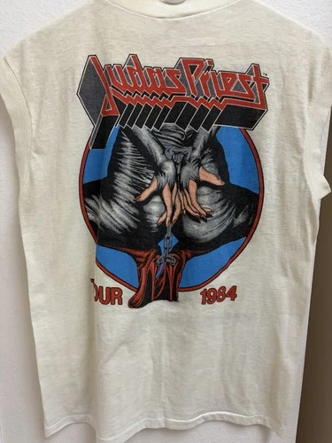 Judas Priest Concert T Shirt L Defenders of the Fa 1980s vintage concert t-shirt, vintage, single stitch, B+ condition