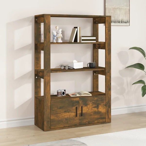 RäUchereiche Sideboard 80X30X119 Cm Holzwerkstoff Wohnzimmer Stauraum-image