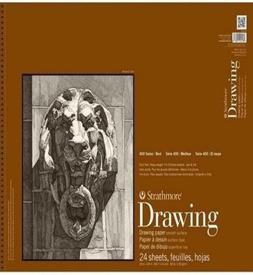 400 Series Smooth Surface Drawing Pad - 18x24 , 24 Sheets, Cream Color