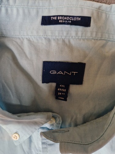 GANT Size 4XL The Broadcloth Regular Fit Short Sleeve Light Blue - Picture 11 of 11