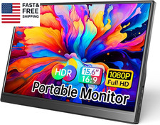 Portable Monitor 15.6 Inch 1080P USB-C HDMI Ultra-Slim Travel Monitor with Kicks
