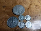 Mixed Lot of U.S. Silver Coins - Peace Dollar,  Walking Liberty Half, & 4 Dimes