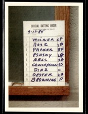 1985 Topps Renata Galasso Pete Rose #74 Line-up Card Reds Baseball Card 3501K