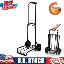 Steel Folding Luggage Cart Hand Truck Dolly Cart Trolley w/Wheels Handlebar