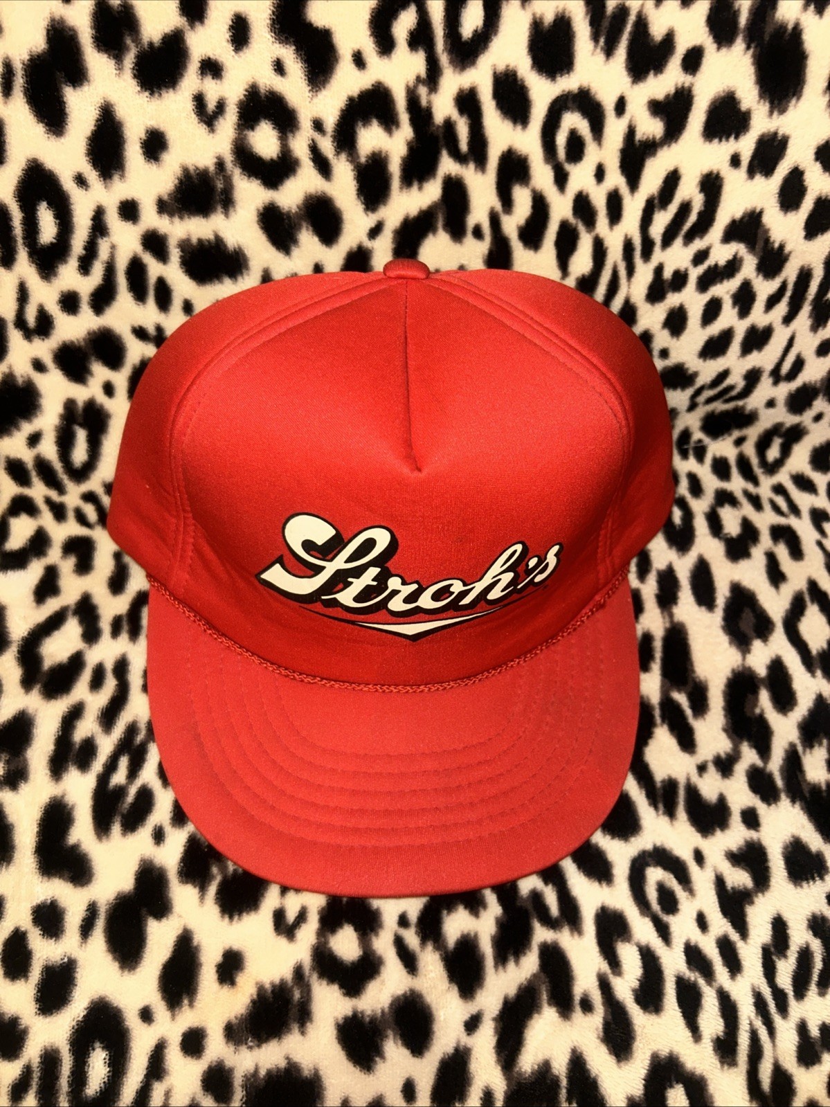 Vintage 80’s Stroh’s Beer Solid Snapback Trucker … - image 2