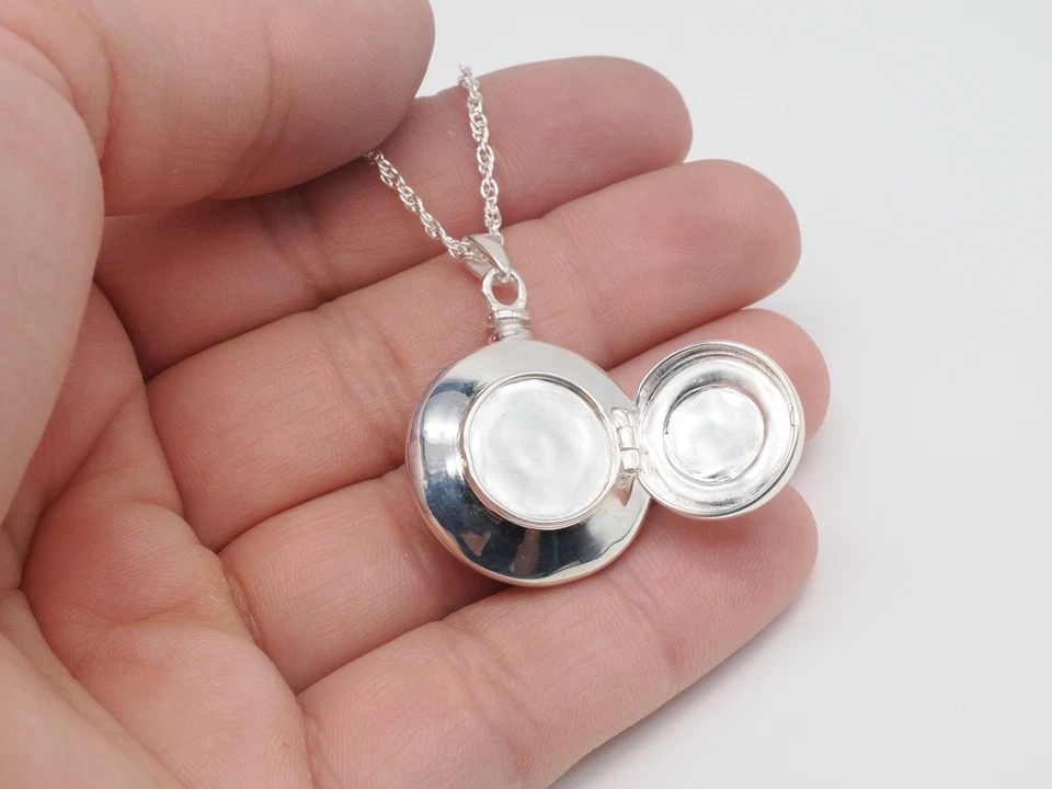 Medallón Colgante Plata de Ley 925 Cremación Recuerdo Memorial Joyería Foto 3 de 4