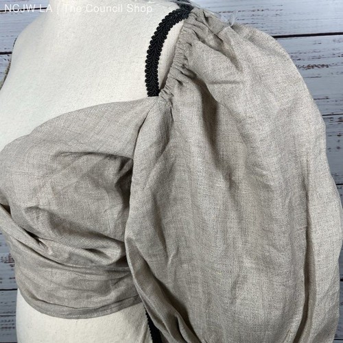 Shaina Mote Beige Blouse 100% Linen - Women's Size Small - Picture 3 of 6