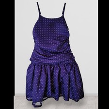 Chaps Purple Polka Dot Dress Kids Size: 7 Sleeveless Girls