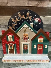 Musical Christmas House With Spinning Santa’s Sleigh Sankyo Wind Up