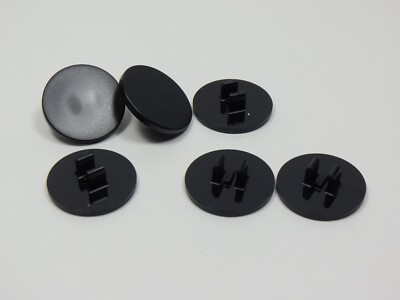 LEGO Lot of 6 Black Round 2x2 Plates w/ Clip on Back E7