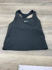 Nike Size Small Dri Fit Swoosh Big Kids Girls Tank Sports Bra Black White NWOT
