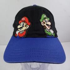 Nintendo Super Mario Brothers Youth Blue/black Baseball Cap Hat Game