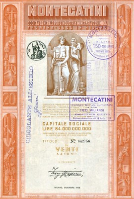 1961* MILAN MONTECATINI UNUSUAL STOCK OF THE MILAN STOCK EXCHANGE * 