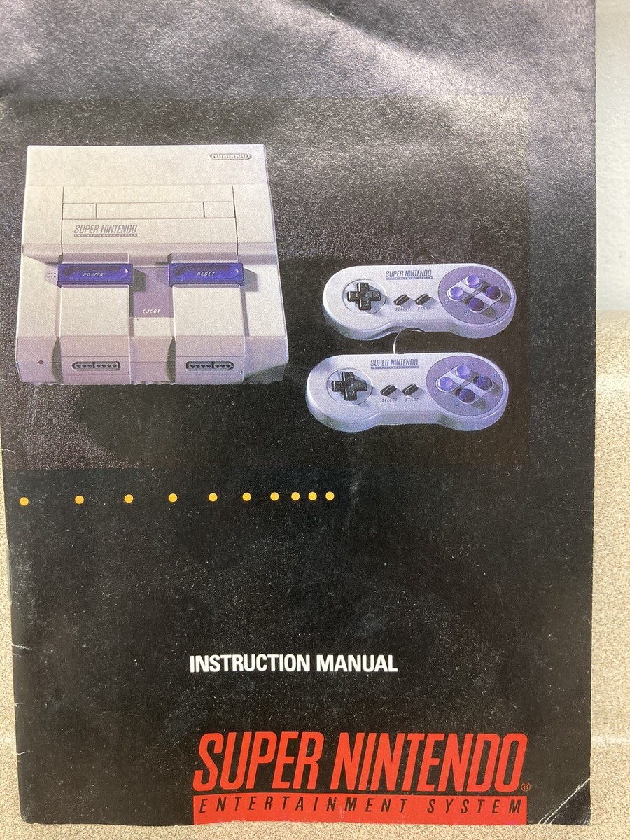 Super Nintendo Authentic Console Manual SNES System Instruction