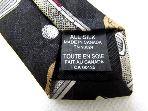Corbata para hombre Platinum Studio 100 % seda corbata gráfica palos de golf - Imagen 5 de 6